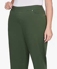 Alfred Dunner Plus Mount Laurel Allure Front Pocket Pull On Medium Length Pants