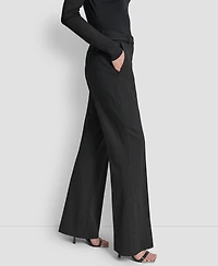 Dkny Women's Elizabeth Stripe Pintuck Mid-Rise Flare Trousers