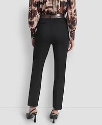 Dkny Women's Straight Pintuck Mid Rise Trousers