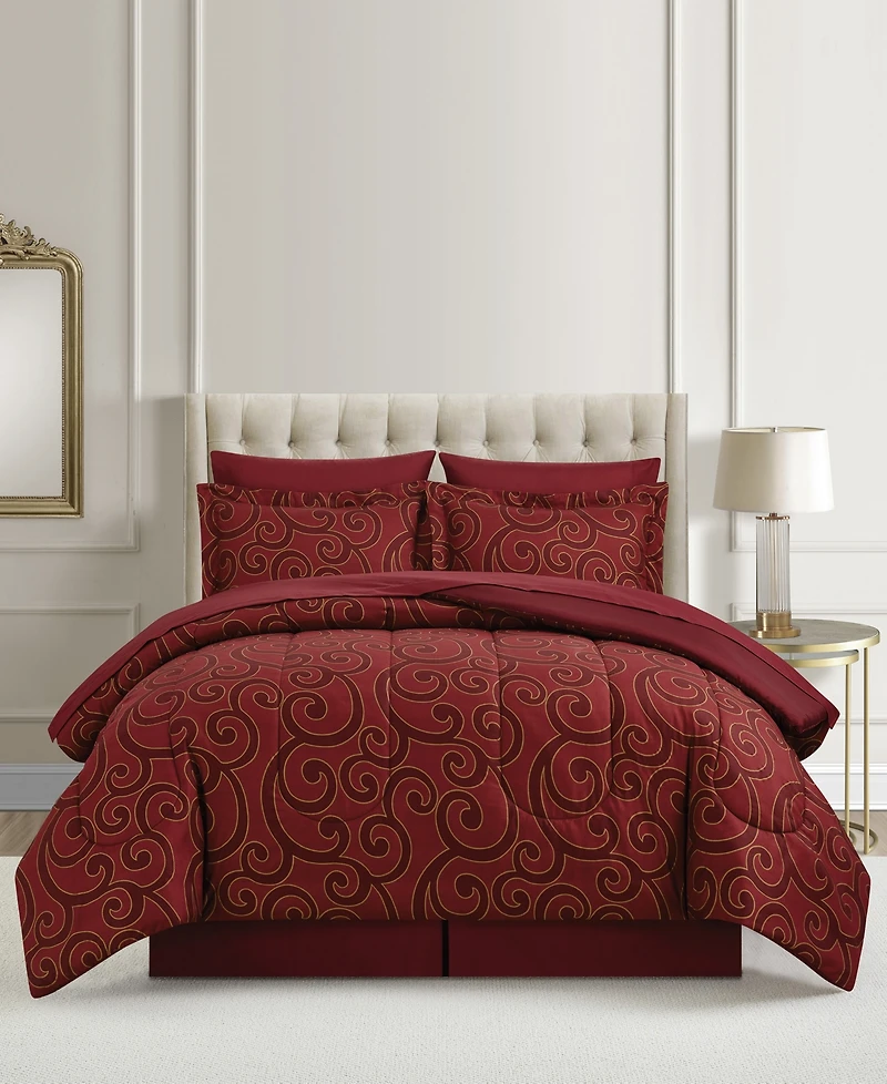 Sunham Scroll Metallic 8-Pc. Comforter Sets