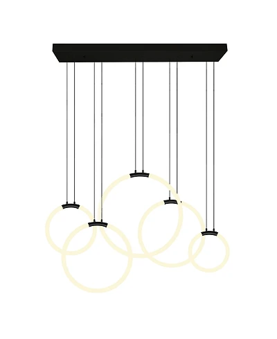 Cwi Lighting 27" Metal Hoops 5 Light Led Chandelier
