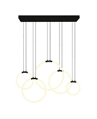 Cwi Lighting 27" Metal Hoops 5 Light Led Chandelier