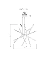 Cwi Lighting 36.5" Metal Oskil Led Integrated Chandelier