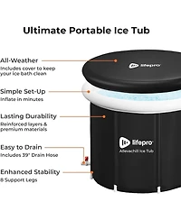 Lifepro Portable Ice Bath Tub with Lid & Storage Bag – Lightweight Cold Plunge Tub for Home or Travel Use, 14°F–122°F Temperat