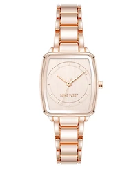 Anne Klein Women's Quartz Cushion Rose Gold-Tone Metal Alloy Watch, 26mm