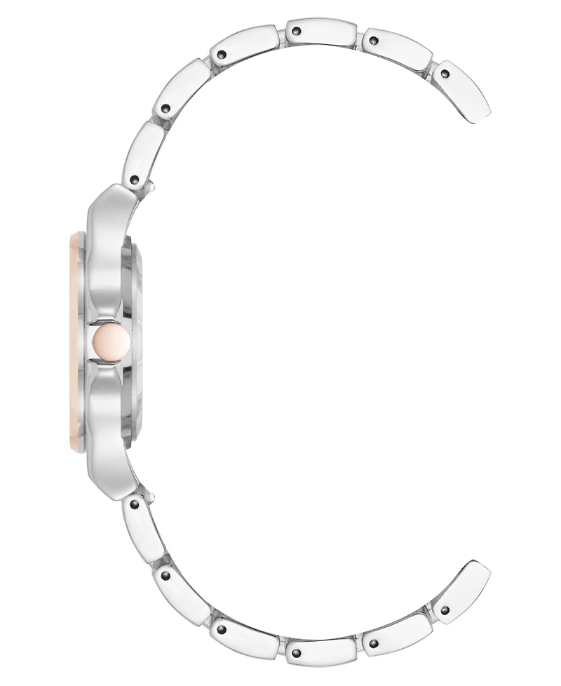 Anne Klein Women's Quartz Iconic Silver-Tone and Rose Gold-Tone Metal Alloy Watch, 35mm