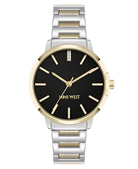 Anne Klein Women's Quartz Classic Black and Two-Tone Metal Alloy Watch, 35mm