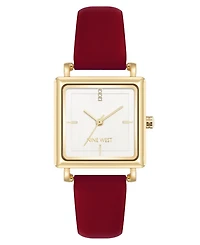 Nine West Women's Quartz Leather and Gold-Tone Watch