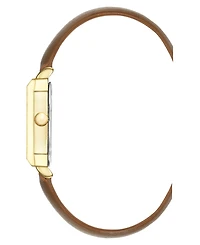 Nine West Women's Quartz Regency Brown Leather and Gold-Tone Watch, 27mm