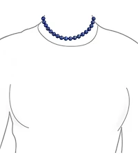 Bling Jewelry Plain Simple Classic Dark Blue Natural Lapis Lazuli Round 10MM Bead Strand Necklace Silver Plated Clasp