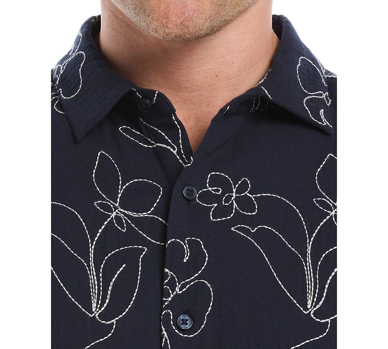 Cubavera Men's Embroidered Short Sleeve Button Down Shirt