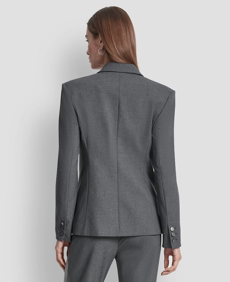 Dkny Women's Notch Collar One-Button Tuxedo Jacket