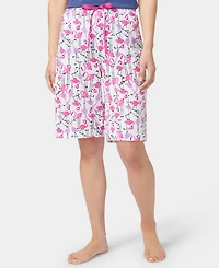 Hue Women's Flamingo Strut Drawstring Bermuda Pajama Shorts