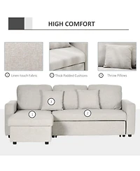Homcom Sectional Sleeper Sofa with Pull out Bed