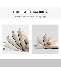 Homcom Convertible Floor Sofa with Adjustable Backrest and Headrest