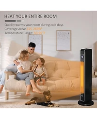 Homcom Oscillating Ceramic Space Heater w/ Remote Control,
