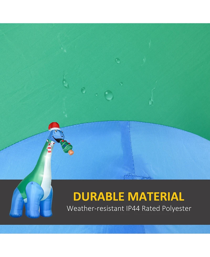 Homcom 11FT Long Christmas Inflatable Dinosaur with Christmas Tree in Mouth