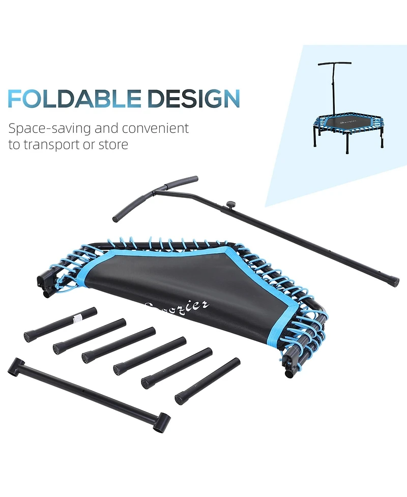 Soozier 48" Foldable Trampoline Outdoor Bungee Exercise Fitness Jumper