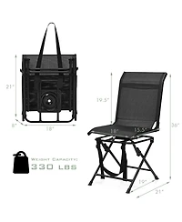 Akiudex all weather outdoor foldable 360 degree swivel chair with iron frame