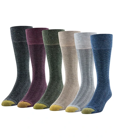 Gold Toe Men's 6-pack Cambridge Solid Crew Socks