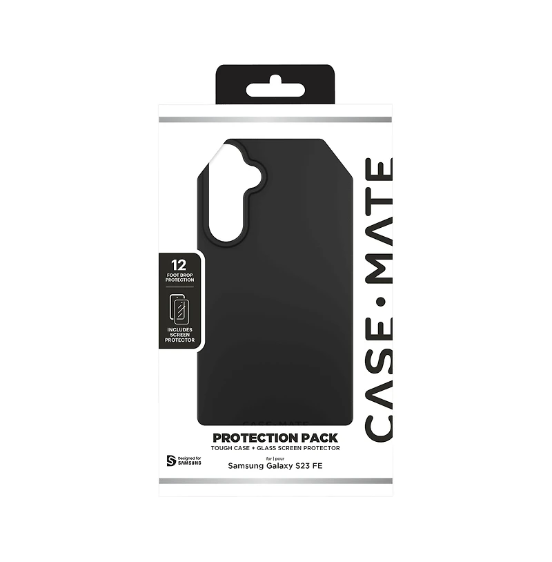 Case-Mate Protection Pack Tough Case and Glass Screen Protector for Samsung Galaxy S23 Fe-Clear