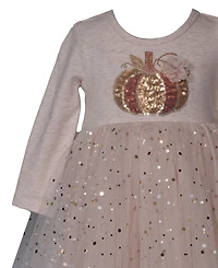 Bonnie Baby Girls 2-Piece Top and leggings Sequin Pumpkin Set