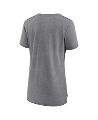 Fanatics Women's Heathered Gray Atlanta Falcons Drop Back Modern T-Shirt