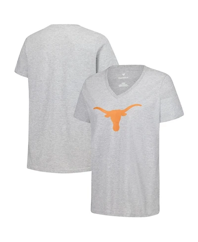 Fanatics Women's Gray Texas Longhorns Primary Logo V-Neck T-Shirt