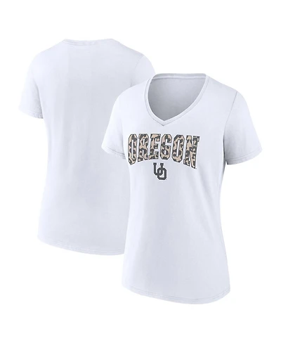 Fanatics Women's White Oregon Ducks Fundamentals School Fashion T-Shirt