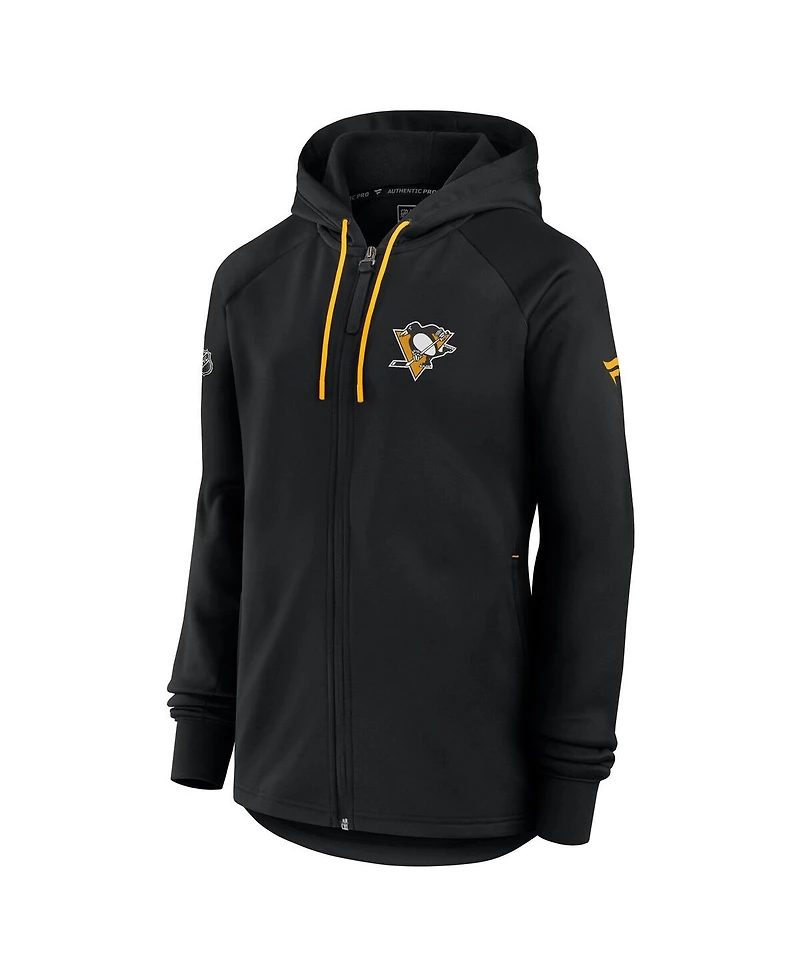 Fanatics Women's Black Pittsburgh Penguins Authentic Pro Rink Fleece Full-Zip Jacket