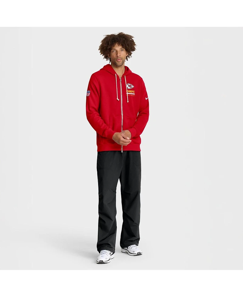 Nike Men's Red Kansas City Chiefs Sideline Utility Player Performance Full-Zip Hoodie