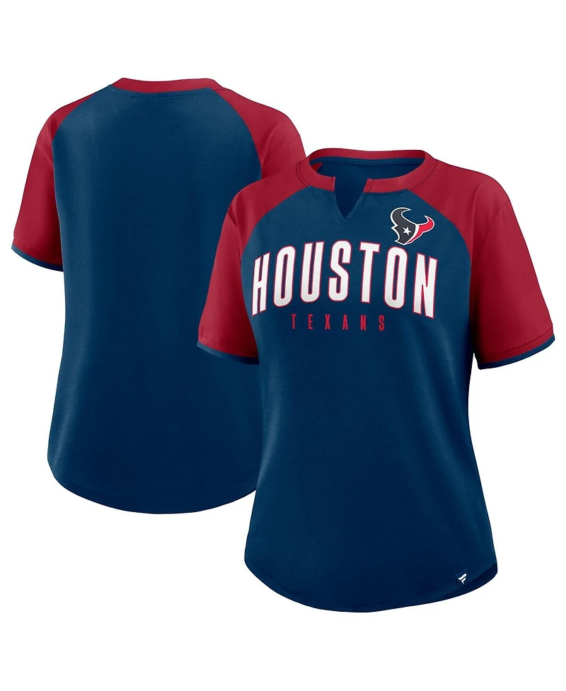 Fanatics Women's Navy/Red Houston Texans Height Advantage T-Shirt