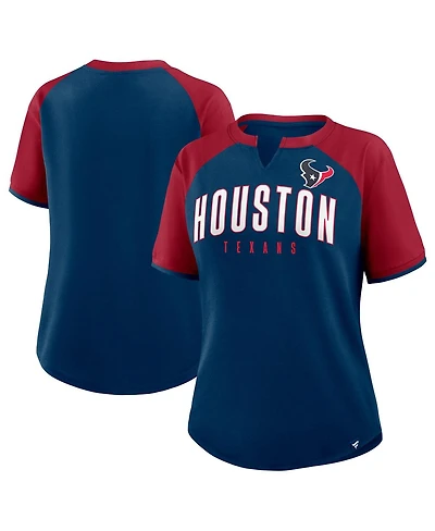 Fanatics Women's Navy/Red Houston Texans Height Advantage T-Shirt