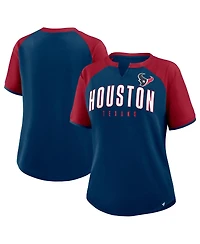 Fanatics Women's Navy/Red Houston Texans Height Advantage T-Shirt