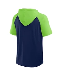 Logo Athletic Men's College Navy Seattle Seahawks Prime Hoodie T-Shirt