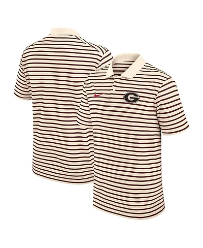 Nike Men's Cream Georgia Bulldogs Solid Foundation Striped Performance Polo Shirt