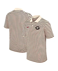 Nike Men's Cream Georgia Bulldogs Solid Foundation Striped Performance Polo Shirt