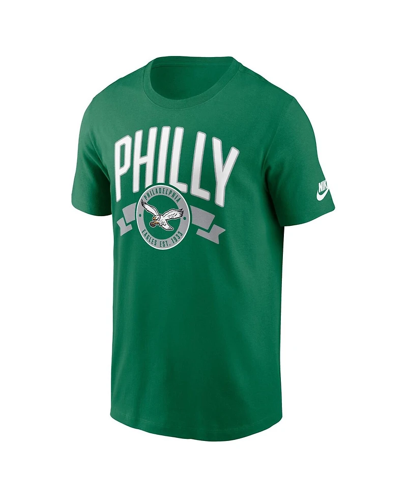 Nike Men's Kelly Green Philadelphia Eagles Rewind Front and Back Hit Essential T-Shirt