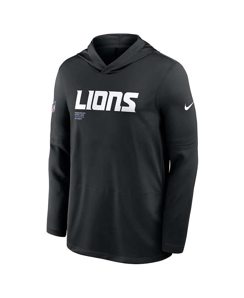 Nike Men's Detroit Lions Sideline Pure Fury Performance Long Sleeve Hoodie T-Shirt