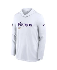 Nike Men's White Minnesota Vikings Sideline Pure Fury Performance Long Sleeve Hoodie T-Shirt