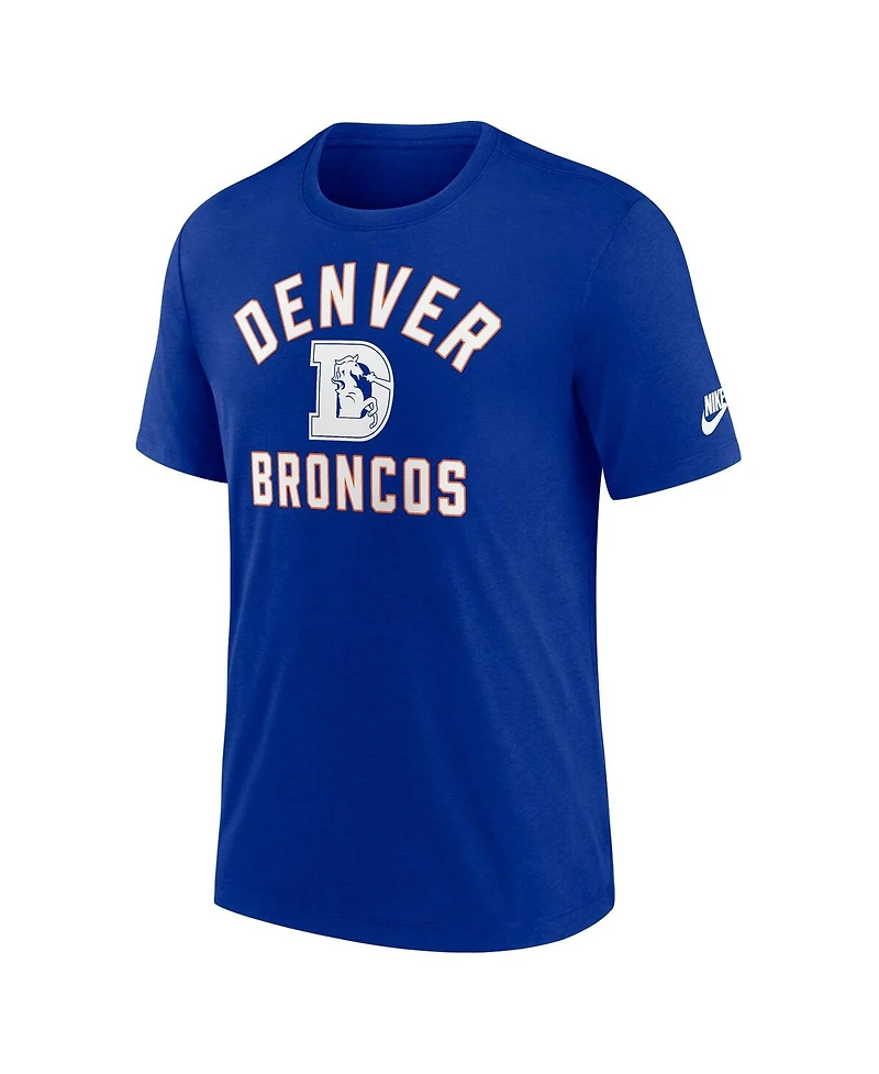 Nike Men's Royal Denver Broncos Favorable Timeline Tri-Blend T-Shirt