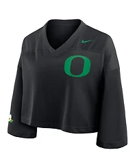 Nike Women's Black Oregon Ducks Cropped Mesh Fashion Jersey