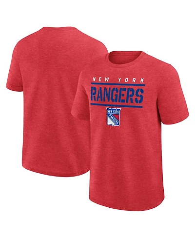 Logo Athletic Men's Heather Red New York Rangers Top Notch T-Shirt