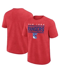 Logo Athletic Men's Heather Red New York Rangers Top Notch T-Shirt