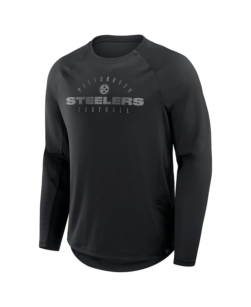 Fanatics Men's Black Pittsburgh Steelers Coverage Scheme Long Sleeve T-Shirt