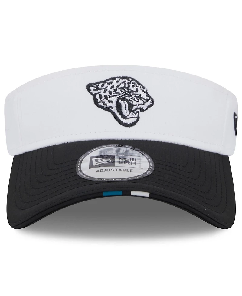 New Era Men's White/Black Jacksonville Jaguars 2025 Nfl Training Camp Adjustable Visor Hat