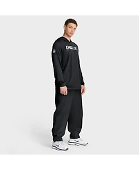 Nike Men's Black Philadelphia Eagles Sideline Pure Fury Performance Long Sleeve Hoodie T-Shirt