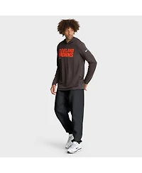 Nike Men's Brown Cleveland Browns Sideline Pure Fury Performance Long Sleeve Hoodie T-Shirt