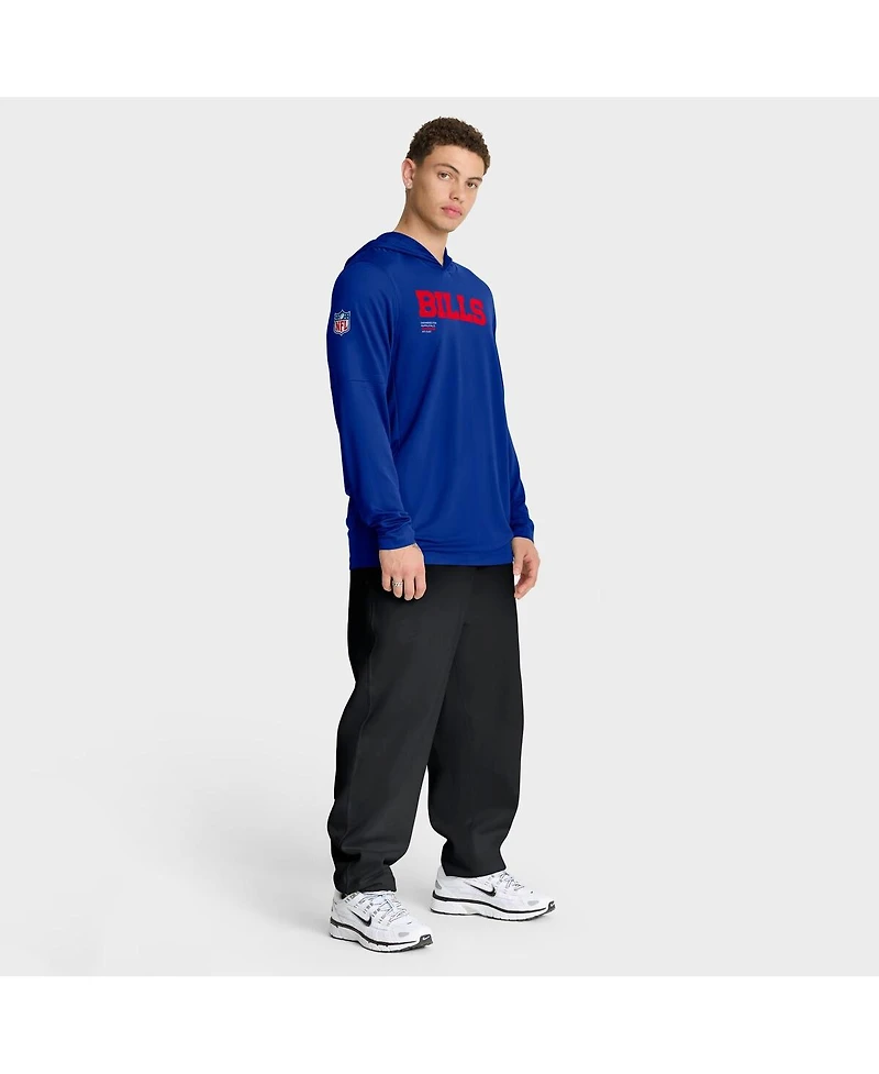 Nike Men's Royal Buffalo Bills Sideline Pure Fury Performance Long Sleeve Hoodie T-Shirt