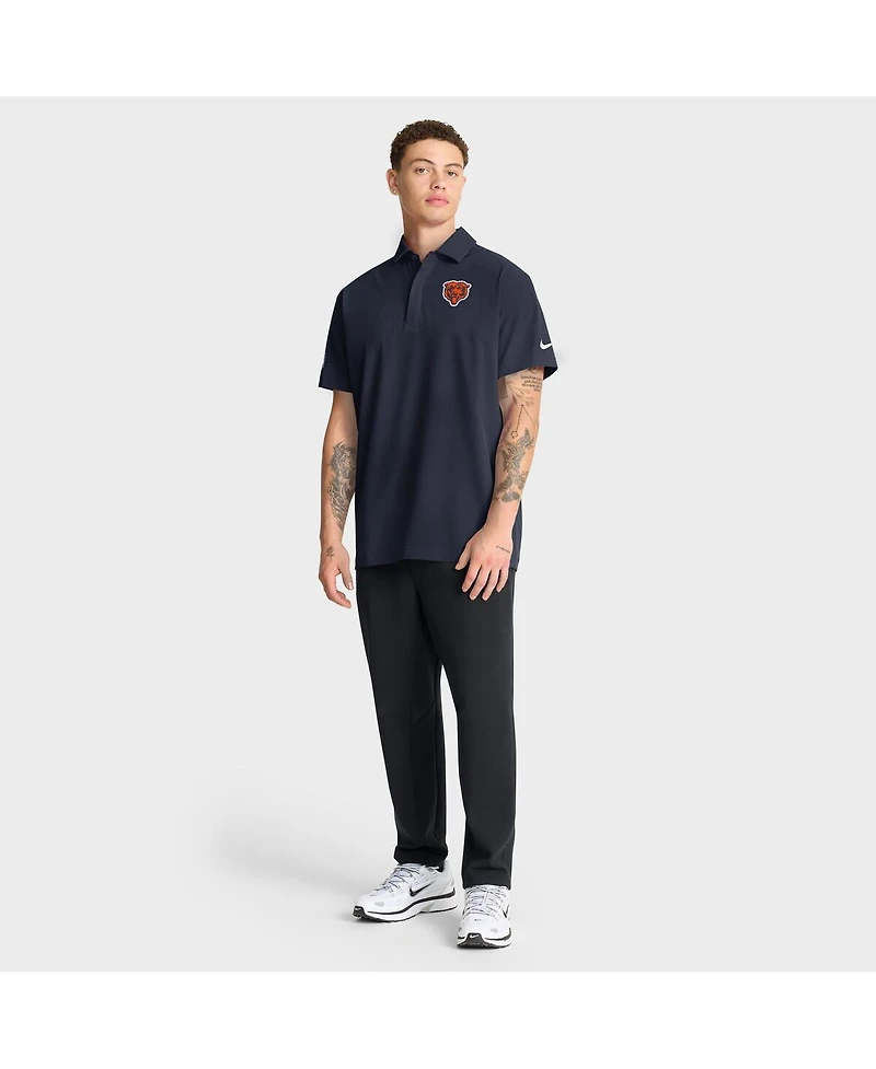 Nike Men's Navy Chicago Bears Sideline City Pride Woven Performance Polo Shirt